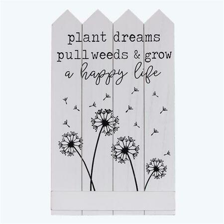 YOUNGS Wood Dandelion Wall Sign 72375